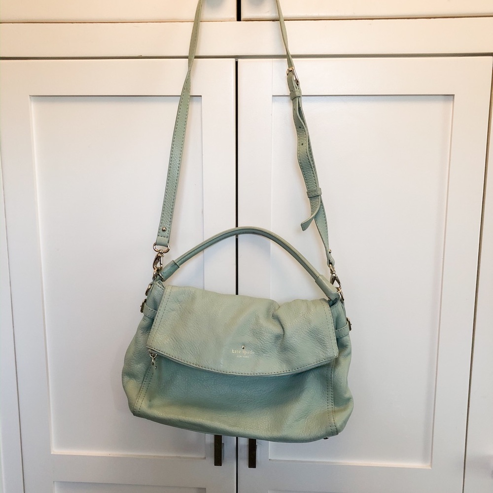 Kate Spade Cobble Leather Mint Green Purse